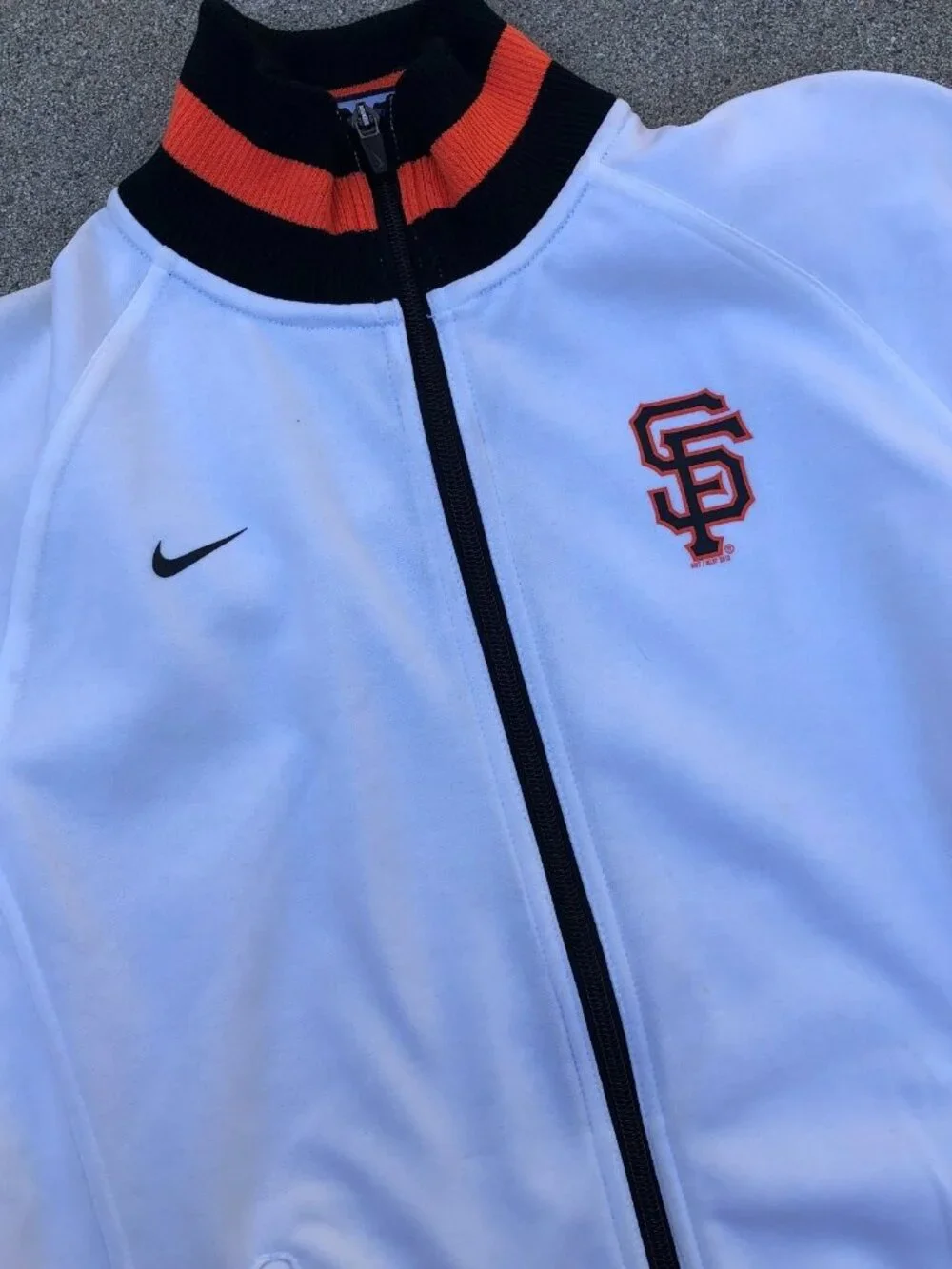 NIKE San Francisco Giants Full Zip Track Jacket Women's MEDIUM MLB White/Orange